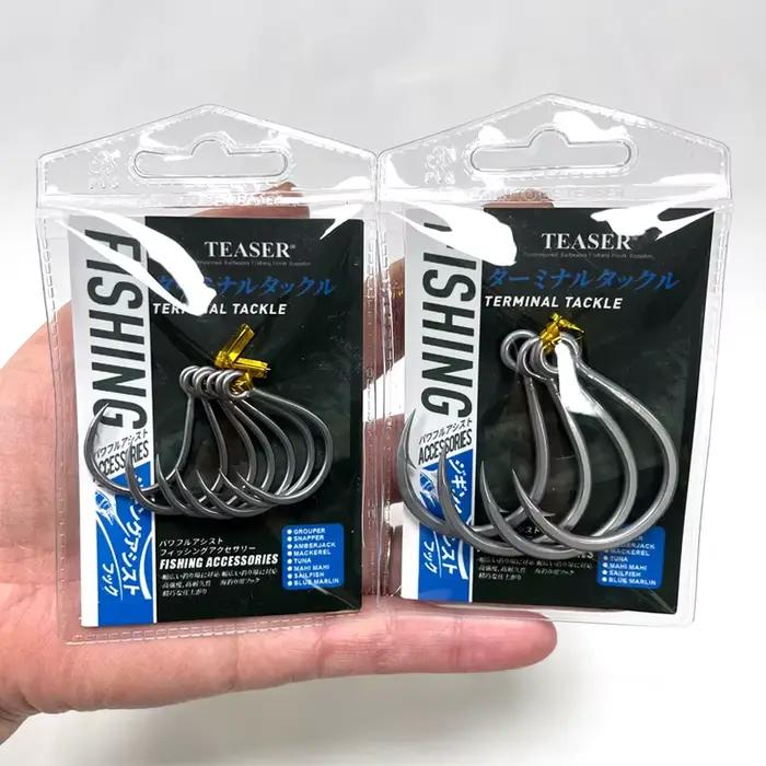 Hameçon simple lourd inoxydable 2/0 à 7/0 pour popper pêche en mer Diablo