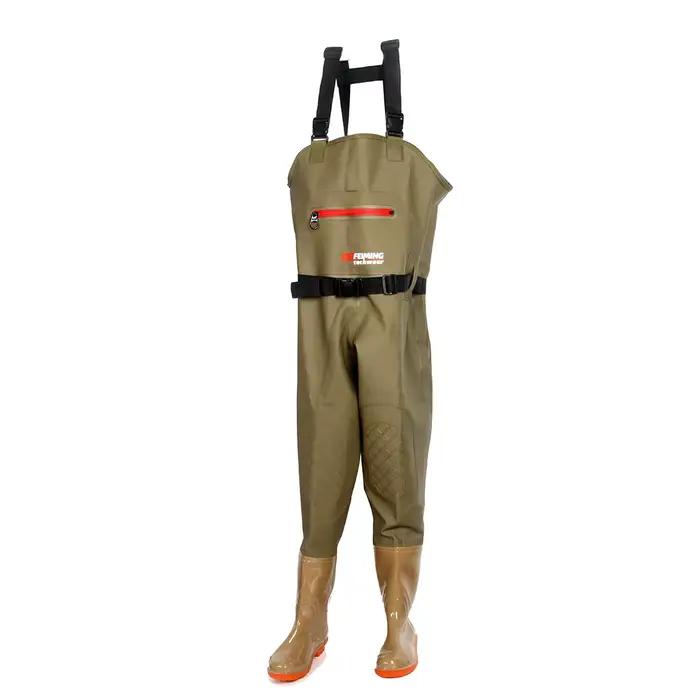 Waders pêche PVC léger 3kg - Combinaison leurre noire unisexe avec bottes intégrées étanches