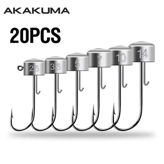 Hameçons Mushroom Head 20 pièces pour leurres souples Ned Rig 2.5g à 14g en acier haute teneur carbone
