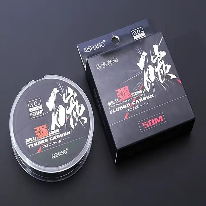 Ligne fluorocarbone 100% 50m super forte leader pêche mer ligne plongeante carbone