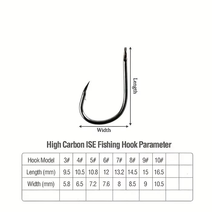 Kit de Hameçons Extra Tranchants T-Shaped - 5 Hameçons avec Fil pour Pêche, Tailles 3# à 10#