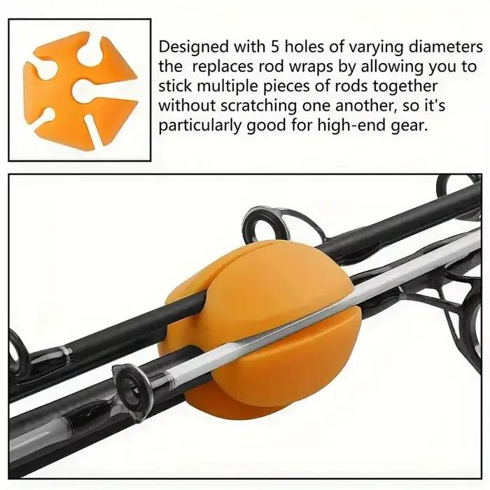 Sangles de fixation pour canne à pêche en silicone avec boule portable - Accessoires pêche mouche pour passionnés