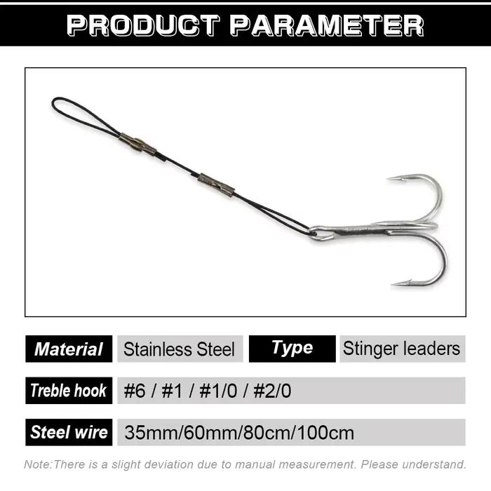 Montage stinger 3 pièces avec hameçon triple pour leurres souples pêche brochet sandre