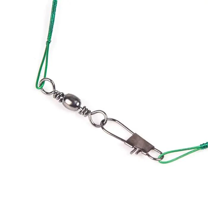 Fil acier anti-empoissonnement avec émerillon pour carnassiers - Bas de ligne plombé 15cm 20cm 30cm