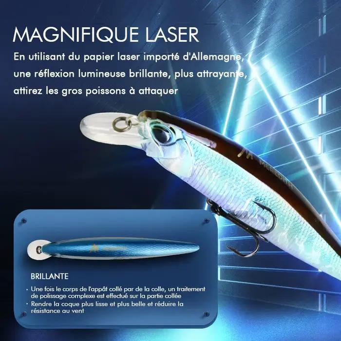 Leurre de pêche flottant MEREDITH JERKBAIT 100F 14g, leurre dur minnow pour carnassiers, profondeur 0.8 à 1.0 mètre
