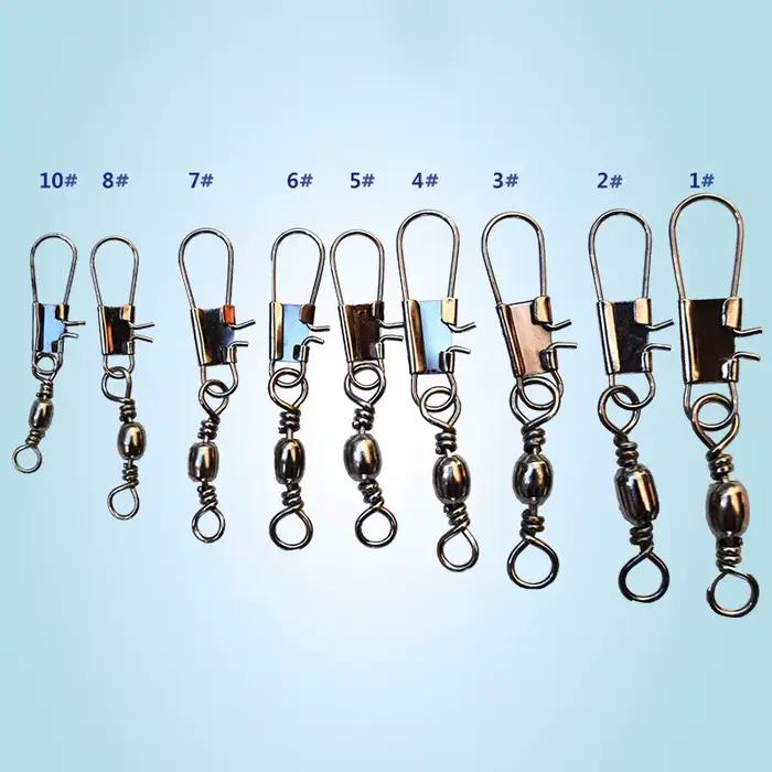 50 émerillons à roulement pour pêche sur glace - connecteurs rapides avec système Fastlock sécurisé