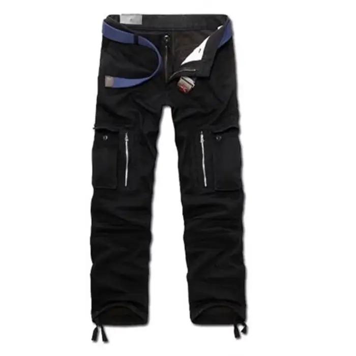 Pantalon cargo polaire hiver épais chaud multi-poches tactique militaire pêche grande taille