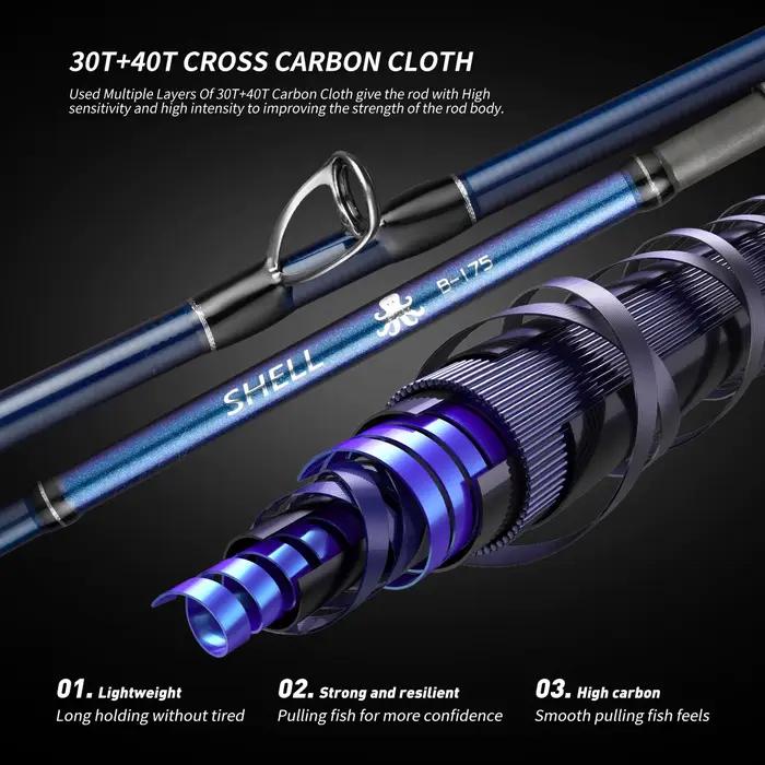 Canne poulpe Johncoo pointe titane 1.75m grip gun bateau pêche poulpe matériel spécifique mer