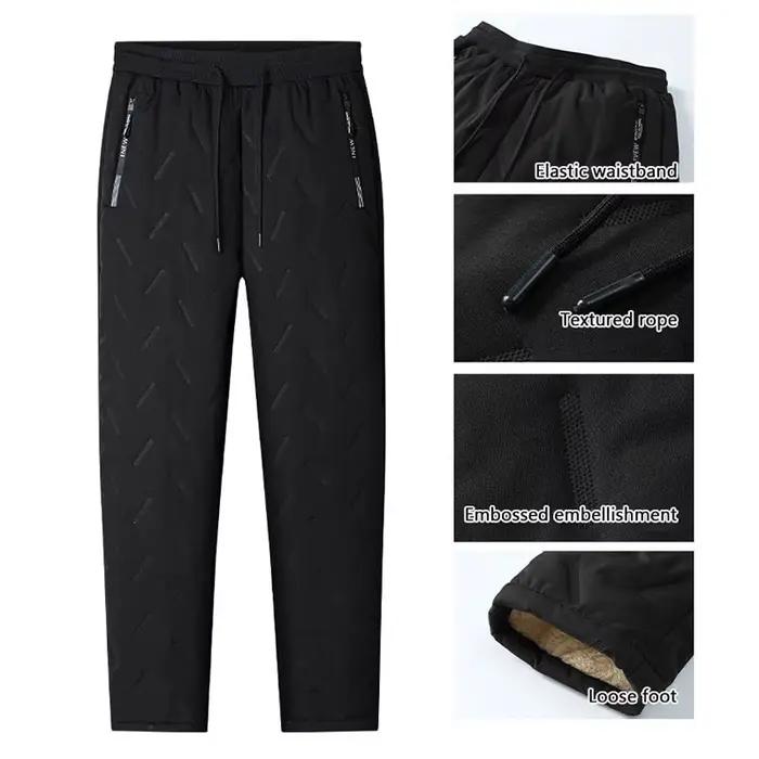Pantalon hiver homme cachemire polaire épais coupe-vent imperméable pêche pêche chaud
