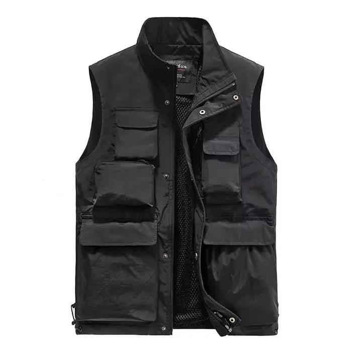 Veste de pêche homme multi-poches pour équipement extérieur, reportage et photographie