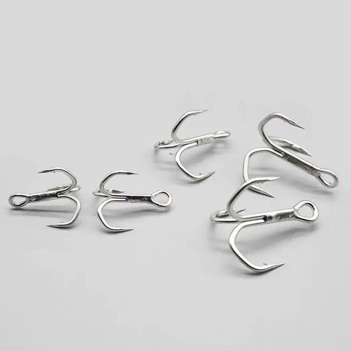 Hameçons triples 5X renforcés pour gros poissons - Truite, Saumon, Thon - Lot de 10 (Tailles