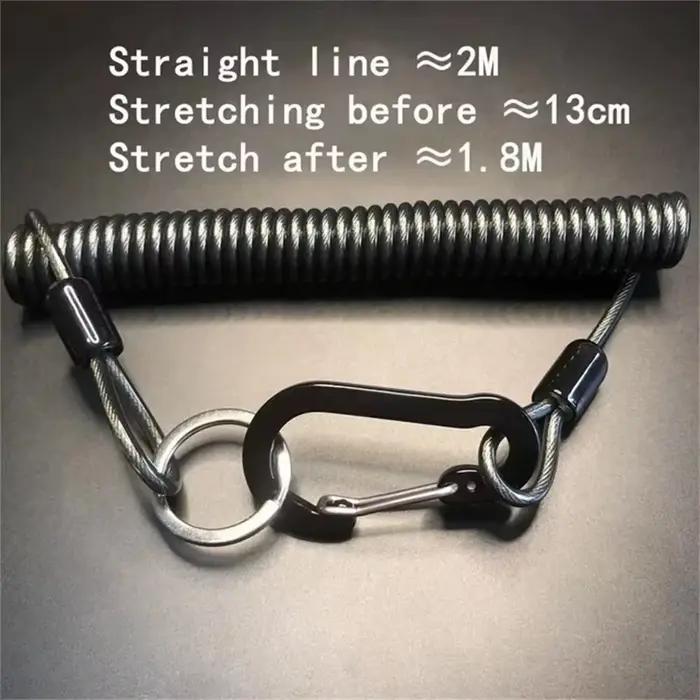 Pinçe anti-perte en acier inoxydable avec cordon et ressort spiralé pour pêche à la ligne occasions spéciales pêcheur expérimenté débutant cadeau anniversaire noël