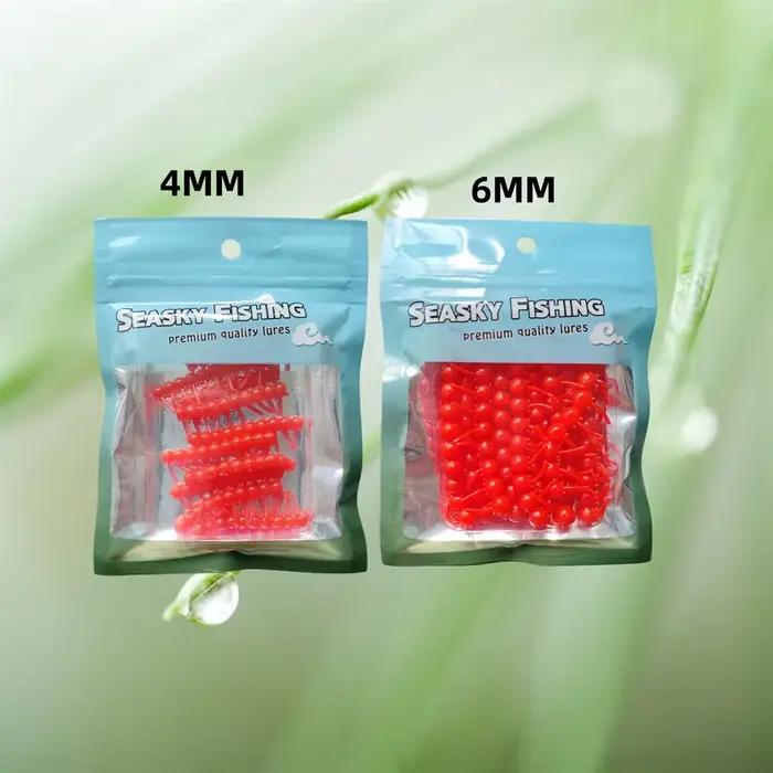 Perles leurres flottantes MUKUN saveur fraise/maïs - appâts silicone élastique couleur vive
