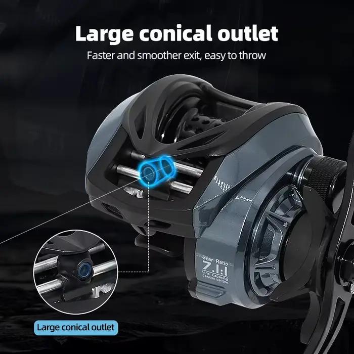 Moulinet baitcasting électrique DEUKIO DC roues carpe 6+1BB pour pêcheur professionnel en mer et eaux salées lancer appâts occasions spéciales