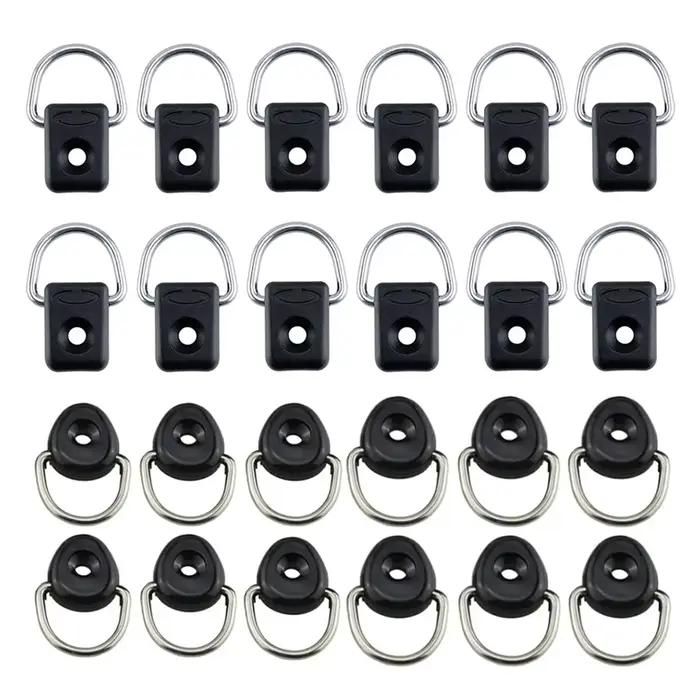 12 anneaux D fixation kayak - Rond oval pour canoë raft, accessoire fixation pêche sécurisée