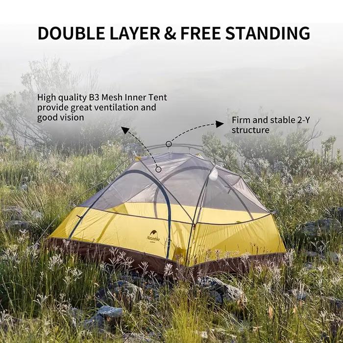 Tente ultralégère imperméable 2 personnes 4 saisons randonnée pêche Naturehike Star-River