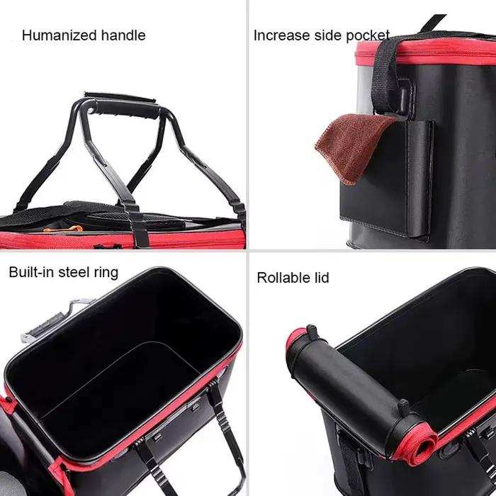 Sac de pêche portable pliable seau à poissons vivants boîte camping contenant eau bassin rangement