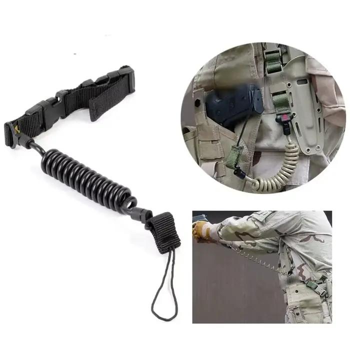 Lanière élastique anti-perte pour accessoires pêche - Sécurité clés lampe tactique élastique ressort