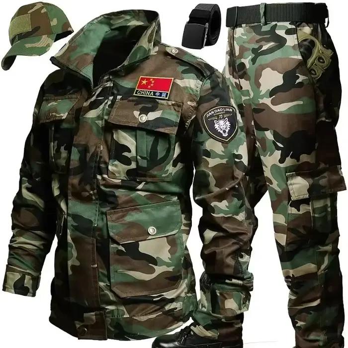 Ensemble tactique printemps automne pêche chasse multi-poches résistant camping homme