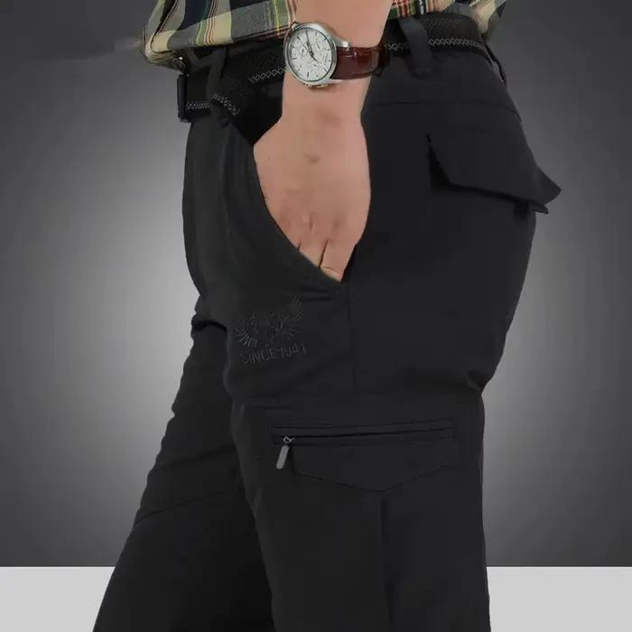 Pantalon hiver pêche polaire épaisseur shark skin imperméable - Cargo chaud softshell M-4XL