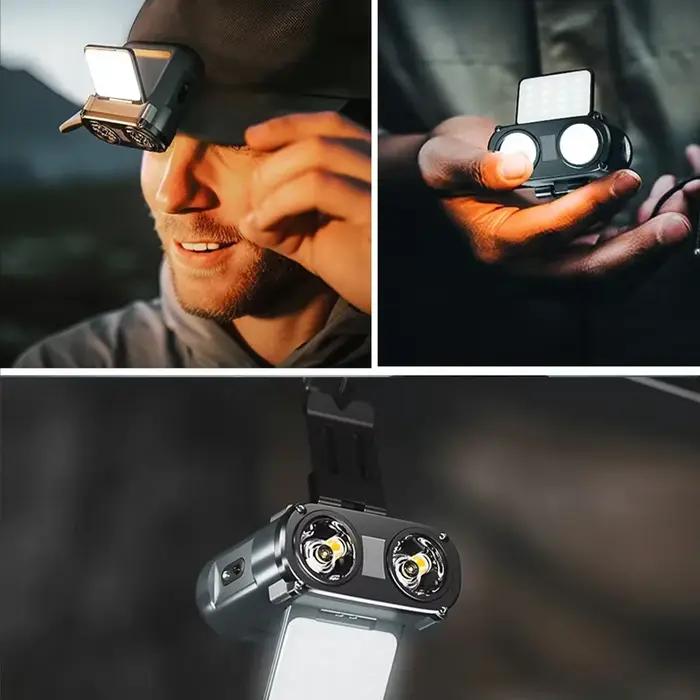 Lampe frontale pêche rechargeable USB Owl rotative 360° pour chasse vélo et pêche nocturne