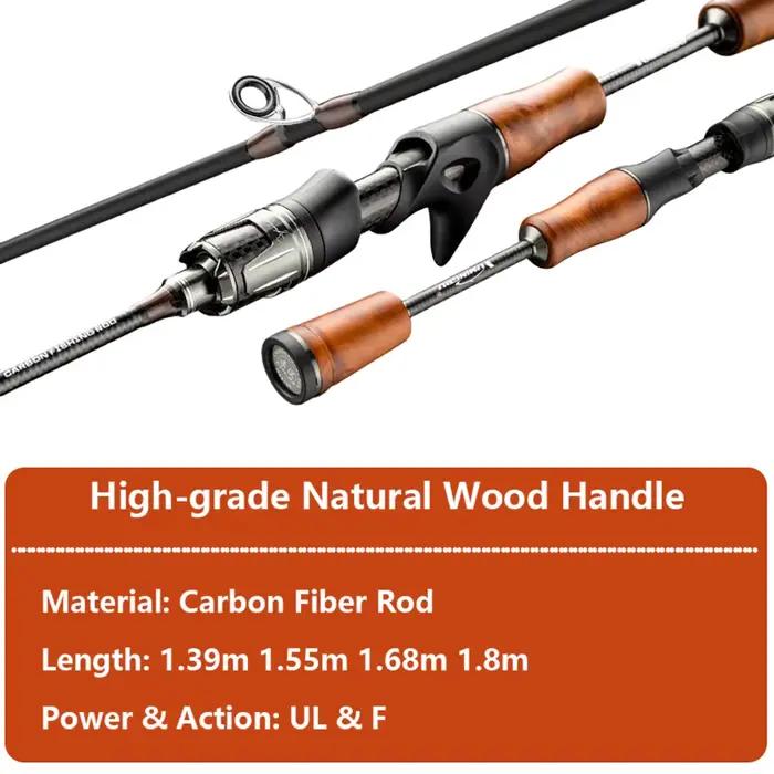 Canne ultralight carbone 2 sections pour carpe truite perche pêche leurres lac rivière