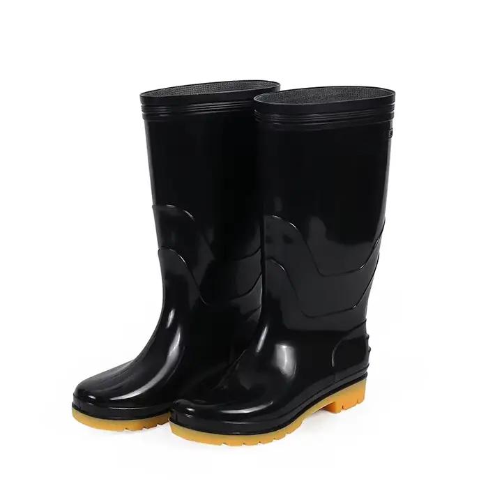Bottes de sécurité pêche PVC semelle souple épaissie imperméables antidérapantes pour hommes temps chaud
