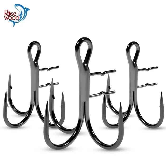 Hameçon triple Rosewood T-Trebles Claw #4 #2 #1 #1/0 pour leurres souples shad extra tranchant pêche mer