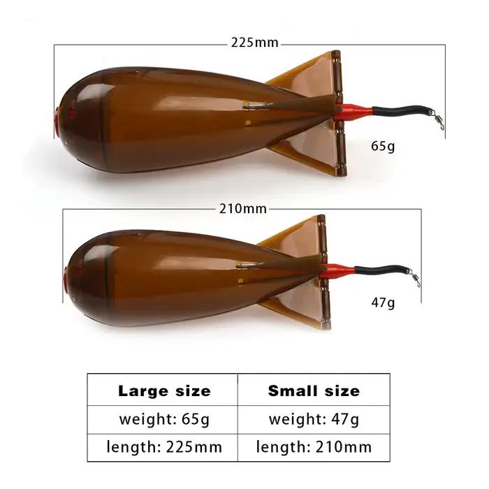 Rocket feeder pêche : leurre flottant spod bomb pour appâts et pellets en 2 tailles