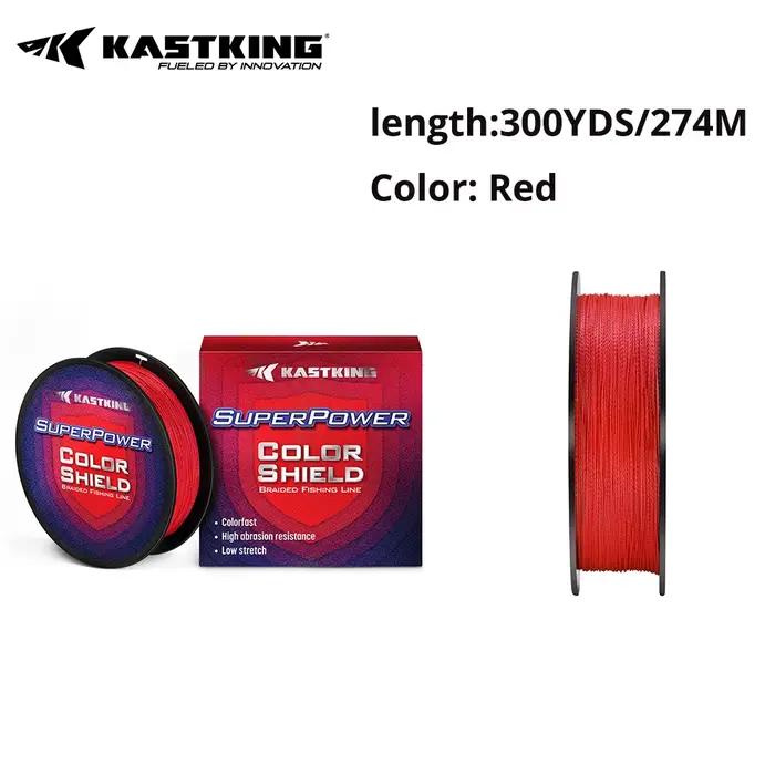 Ligne de pêche tressée 4 brins KastKing Superpower ColorShield 10-80LB pour la pêche de la carpe
