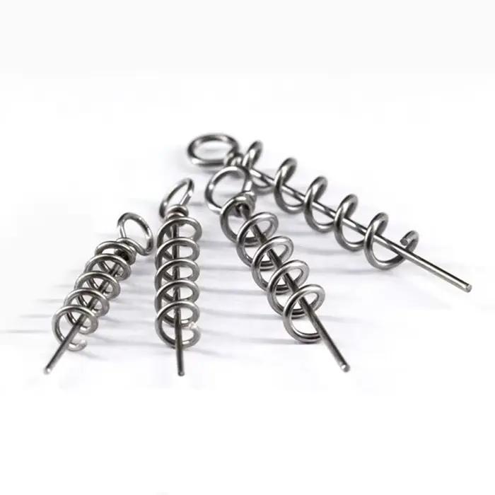 50 épingles à ressort pour fixation de leurres souples - Aiguilles à ver et vis de centrage