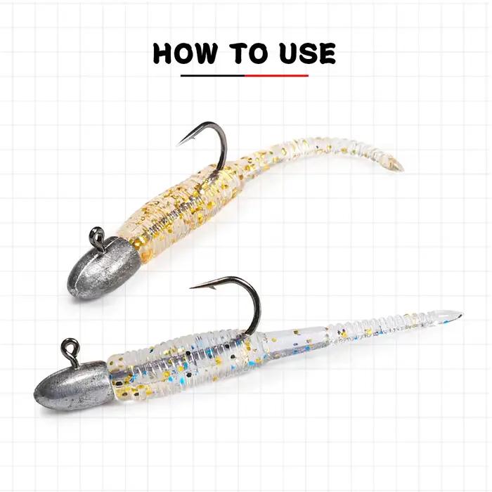 Boîte 20 leurres souples Ajing Spinpoler 3.5cm - Swimbaits TPR rockfish vers lumineux pêche glace jig bass