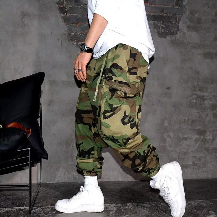 Pantalon camouflage cargo homme style coréen 2024 pêche serré cheville poches multiples tendance