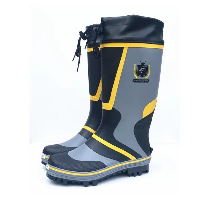 Chaussures de pêche étanches avec semelle à crampons acier - Bottes caoutchouc homme femme pour pêche en rivière