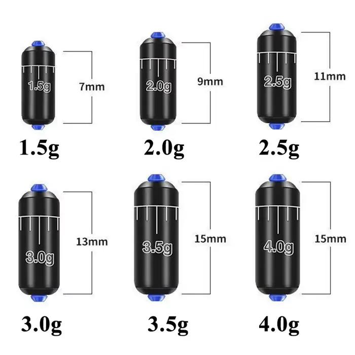 Plombs de pêche avec échelle 1.5-4g - Lot de 30/50/100 pour pêche professionnelle eau douce et salée