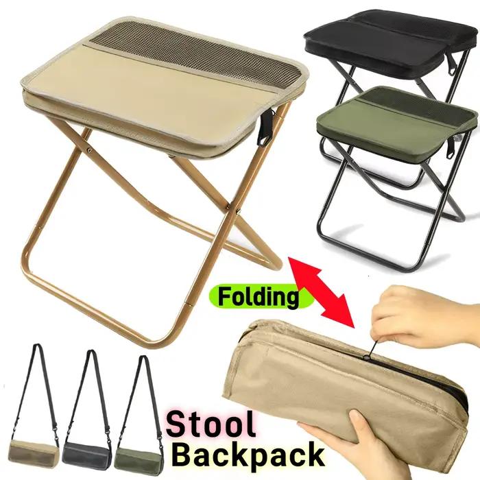 Tabouret pêche renforcé portable - Siège pliant résistant pour équipement de pêche lourd