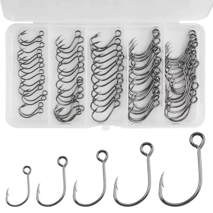75 Hameçons Inline Single pour Leurres Cuillère et Spinner - Pêche Eau Douce et Salée