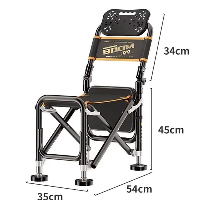 Chaise de pêche multifonction pliable complète - Siège chevalier pêcheur portable avec équipement intégré