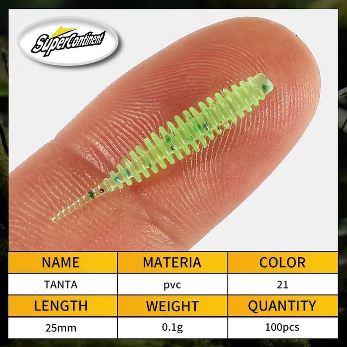 Leurre souple Tanta 25mm 100 pièces, appât ver pour la pêche de la carpe et du black bass