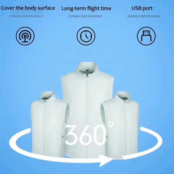 Veste rafraîchissante homme sans manches, climatisation USB pour pêche et travail en haute température