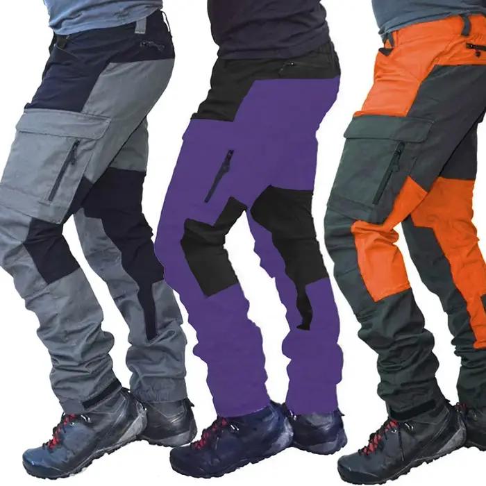 Pantalon cargo slim printemps homme - Multi-poches patchwork - Pêche camping sport outdoor