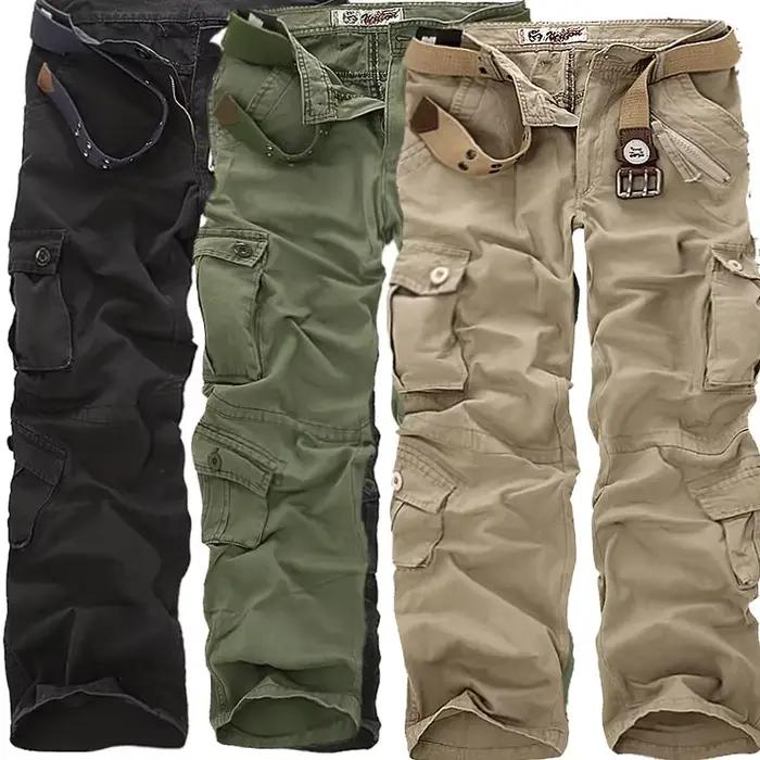 Pantalon casual lavé camouflage grande taille pêche travail loose confortable multi-poches