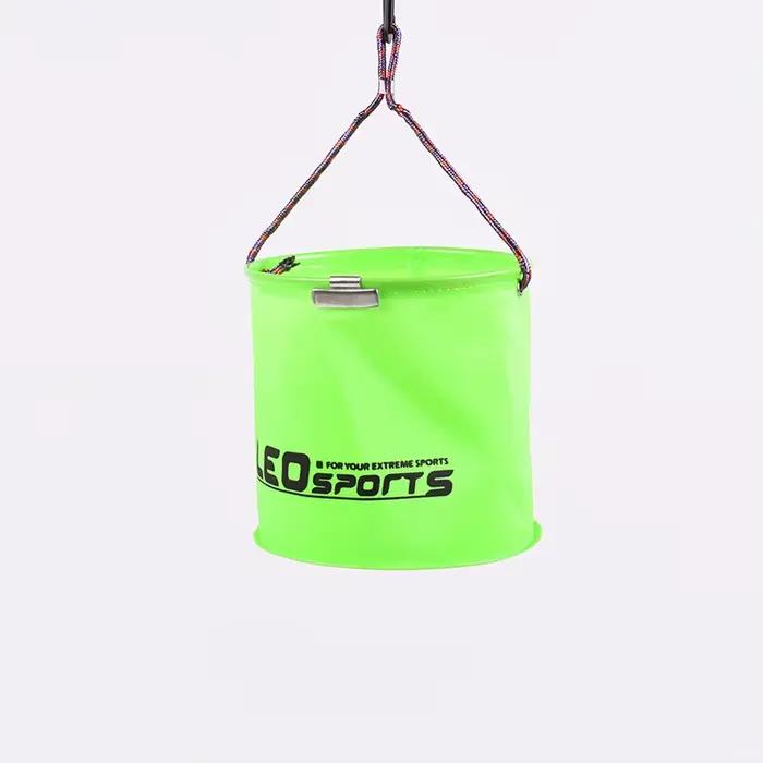 Seau pliable pêche EVA épais 17x17cm avec corde et poignée pour viviers et rangement appâts