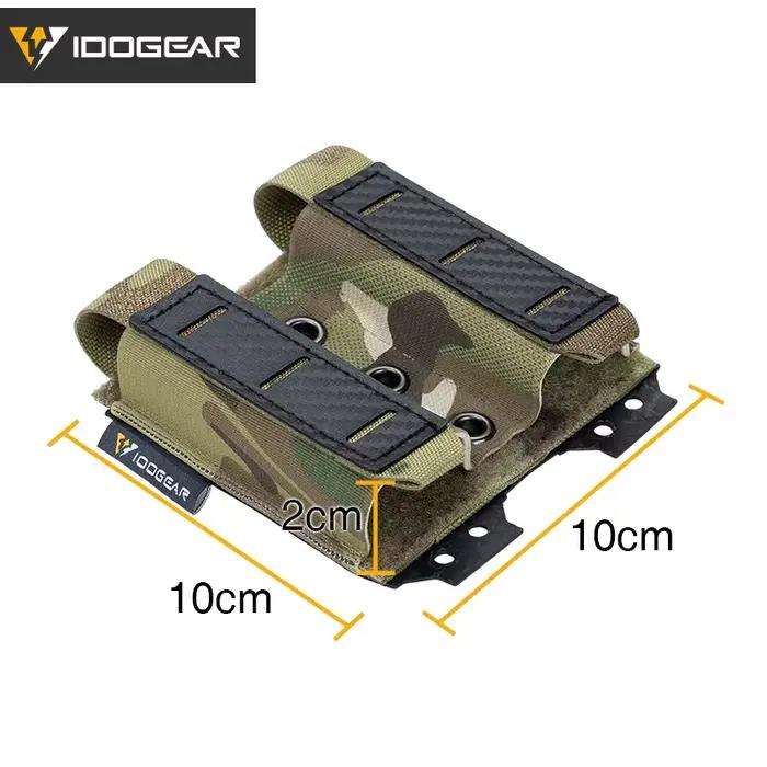 Poche double chargeur 9mm IDOGEAR - Mag pouch carbone MOLLE pêche airsoft tactique