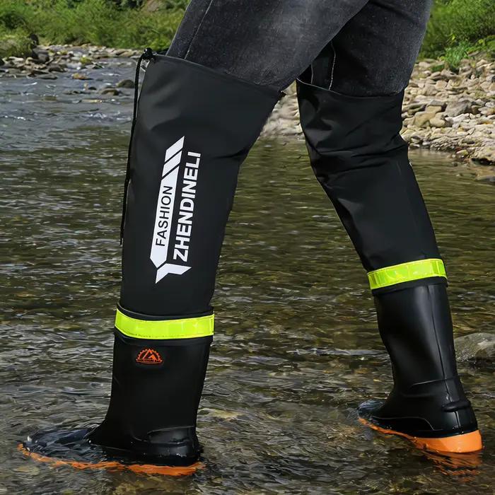 Bottes de pêche pliables hautes leurres imperméables anti-dérapantes pour vadrouille et rizières