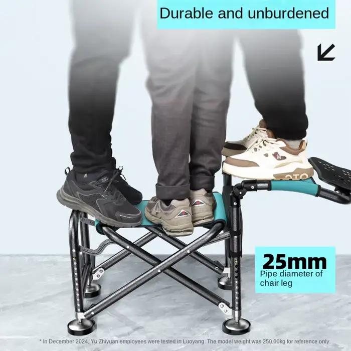 Petit siège de pêche sauvage multifonction pliable portable avec pieds télescopiques pour camping léger