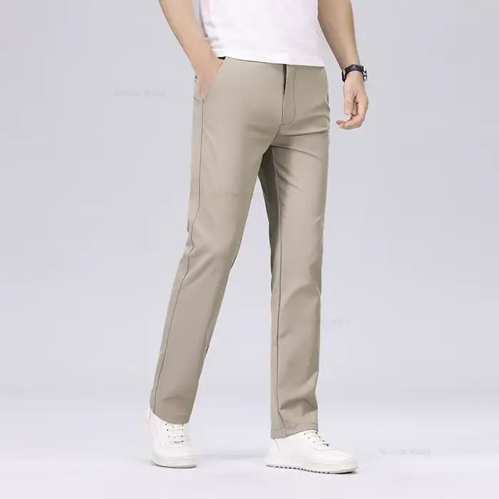 Pantalon classique homme couleur armée - Tenue décontractée pêche affaires anti-froissage