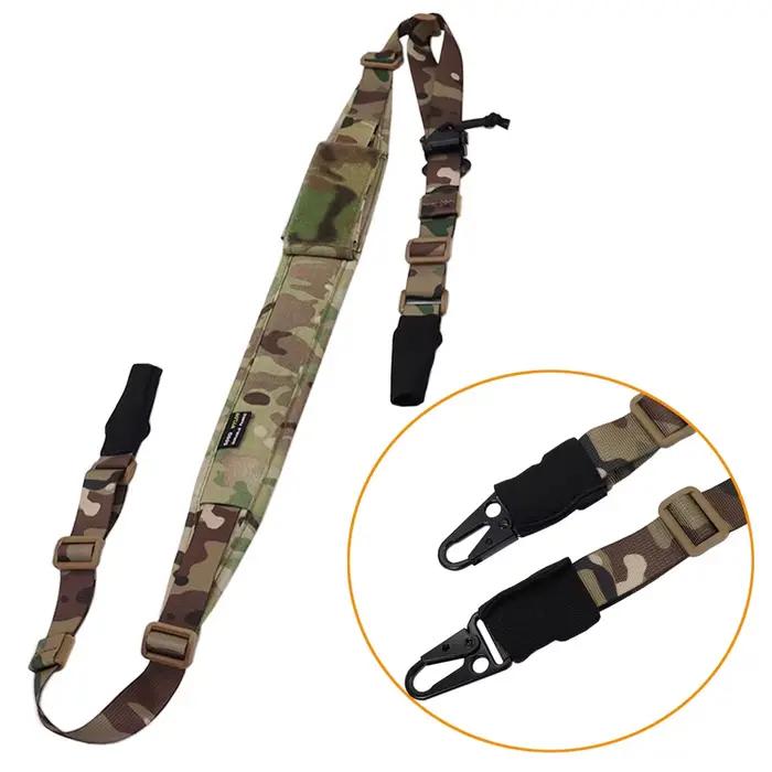 Bretelle fusil modulaire réglable 2 points/1 point - Accessoire pêche et chasse polyvalent transport