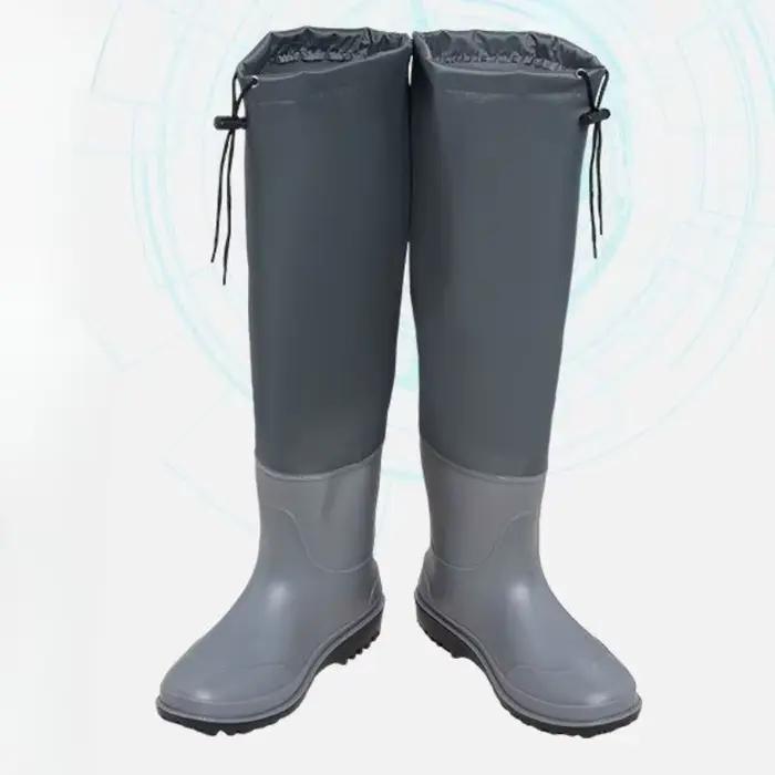 Bottes de pêche imperméables résistantes à lacets pour hommes - Design large bout des orteils et économique