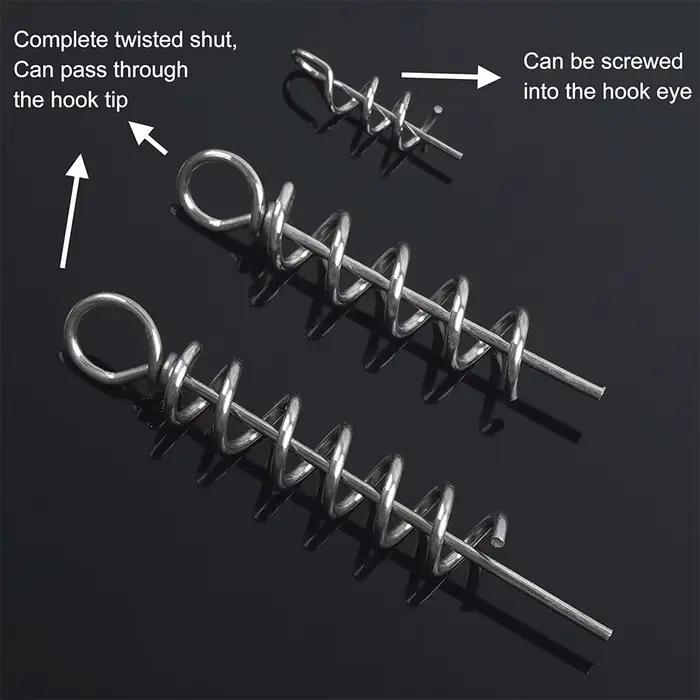 50 pièces ressort de verrouillage twist lock pour hameçons crank centering pin vis appâts vers leurres